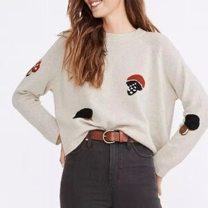 Madewell Mushroom Intarsia Sweater EUC